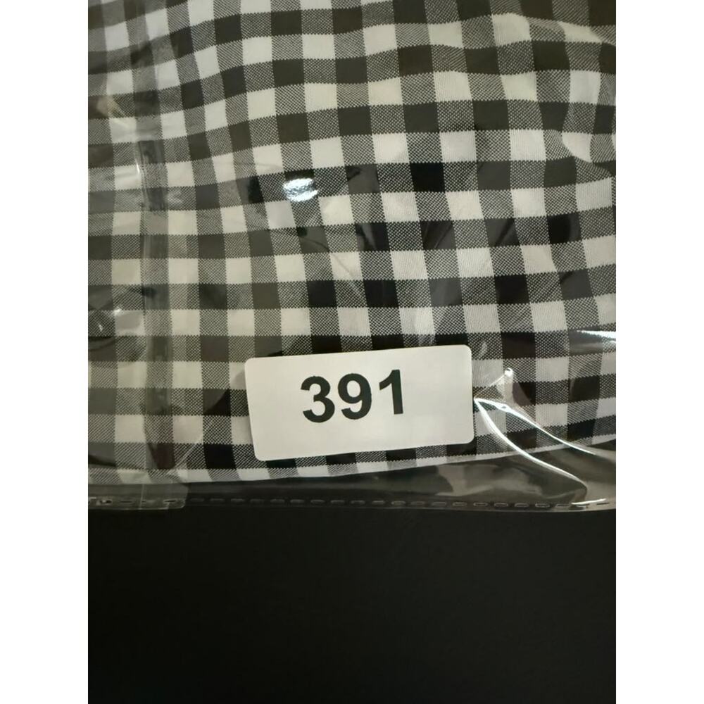 Early Sunset Womens XS Black White Gingham Tie Front Peplum Blouse Long Sleeve - Picture 7 of 7